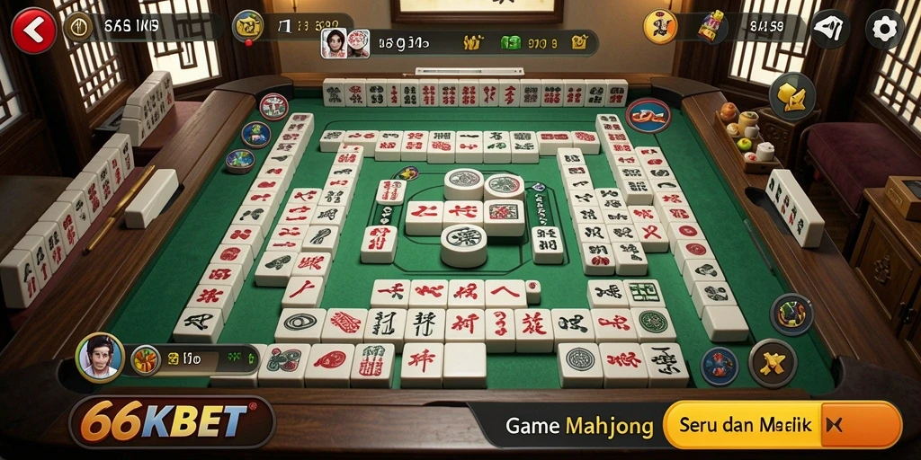Tampilan gameplay Mahjong yang mendebarkan di 66KBET.