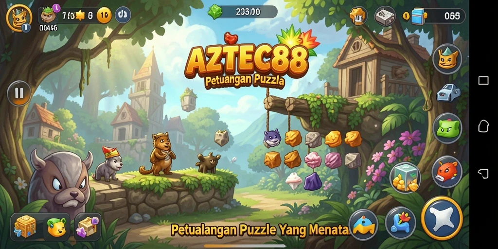 Screenshot utama AZTEC88 menampilkan gameplay yang penuh tantangan dan keseruan.