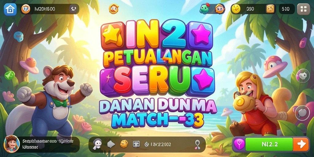 Tampilan seru gameplay Match-3 dalam IN22.