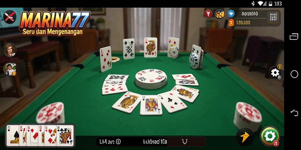 Tampilan utama gameplay Gaple di MARINA77 yang seru dan interaktif.