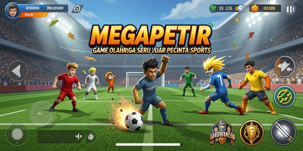 Tampilan gameplay MEGAPETIR yang penuh aksi dalam olahraga.
