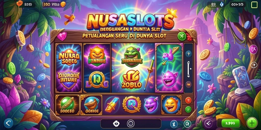 Tampilan gameplay NUSASLOTS dengan elemen petualangan yang menakjubkan.