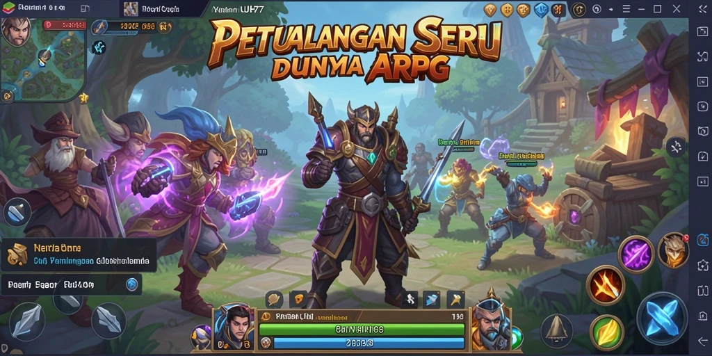 Screenshot UH77 yang menunjukkan aksi pertempuran seru di dunia ARPG.