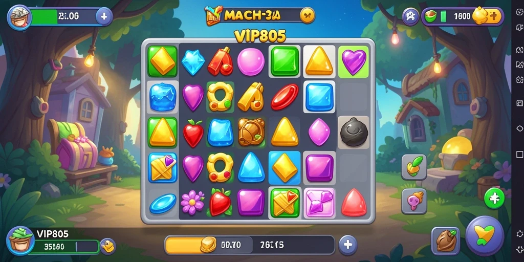 Tampilan gameplay utama VIP805 yang seru dan penuh warna.